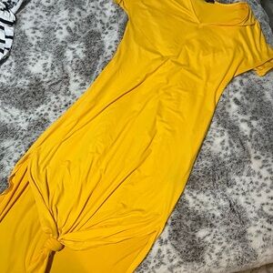 Discreet Asymmetrical Yellow Dress